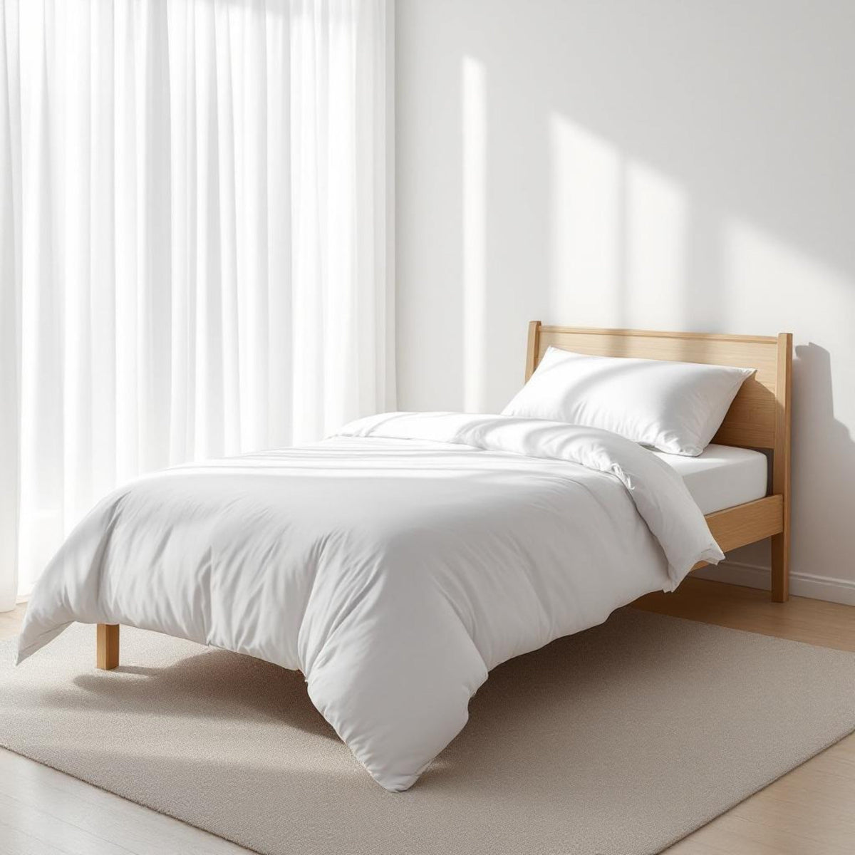 600TC White Luxury Cotton Satin Duvet Cover | Single, Queen & King