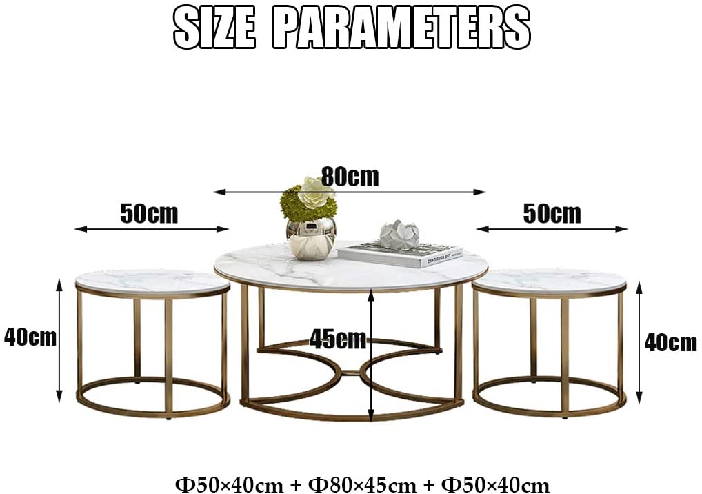Premium Round Marble Top Nesting Tables Set of 3 for Modern Homes