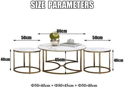 Premium Round Marble Top Nesting Tables Set of 3 for Modern Homes