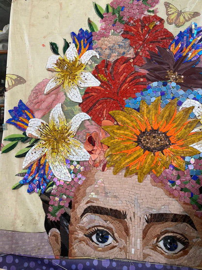 Frida Khalo Glass Mosaic Wall Mural