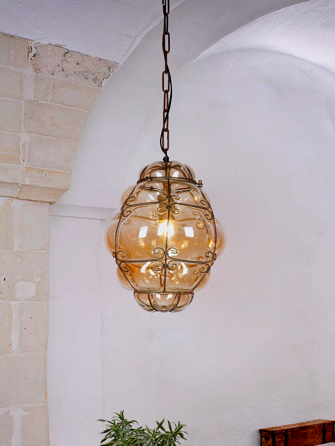 Elegant White Knitted Wire Disc Pendant Light: Rustic Industrial Ceiling Fixture
