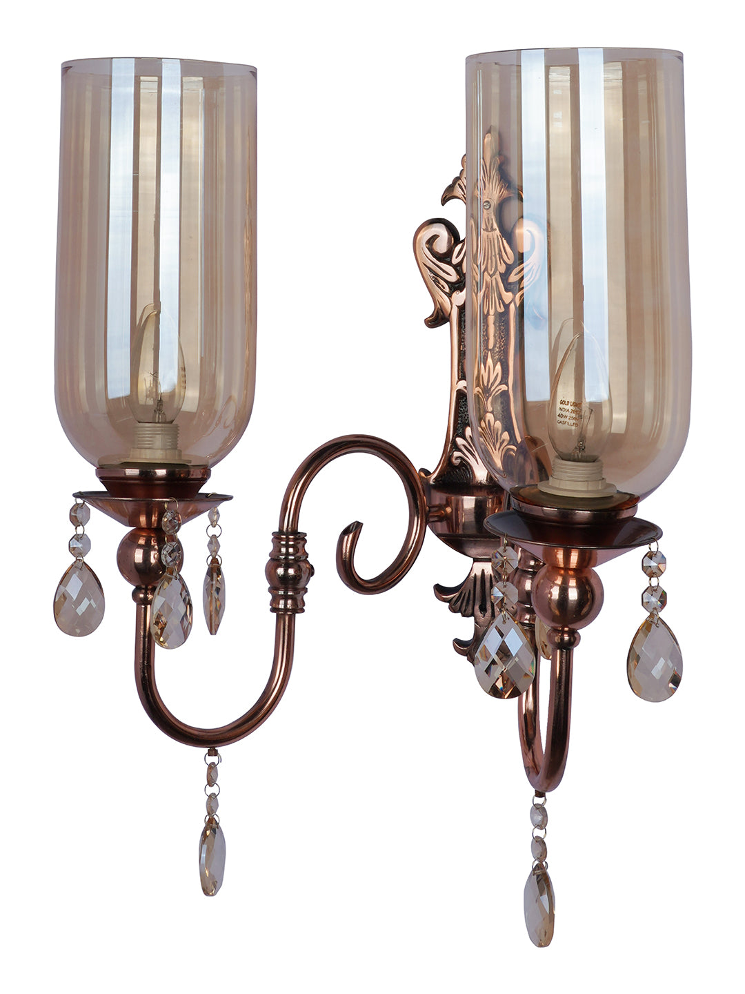 Copper Mild Steel Glass 2-Light Wall Sconce – 49.5 cm