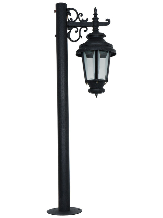 Victorian Black Crinkle 37 Inch Aluminium And Steel Mini Pole Lamp Bollard Light