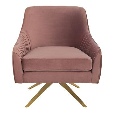 Plush Swivel Accent Chair with Gold Legs – Modern Design for Living Space