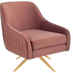 Plush Swivel Accent Chair with Gold Legs – Modern Design for Living Space