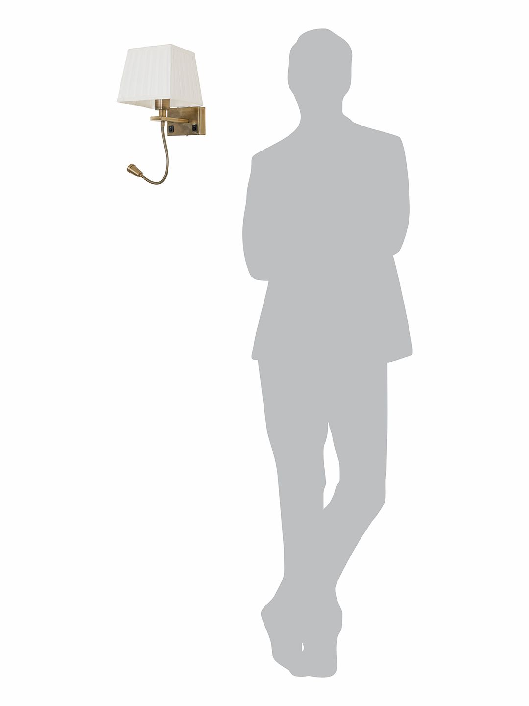 Elegant Antique Brass Transitional Wall Sconce with Flexible LED Reading Light