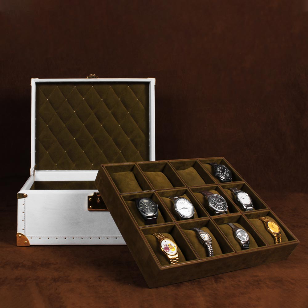 Pearl Haute Luxury Watch Trunk – Premium Vegan Leather Storage for Watches