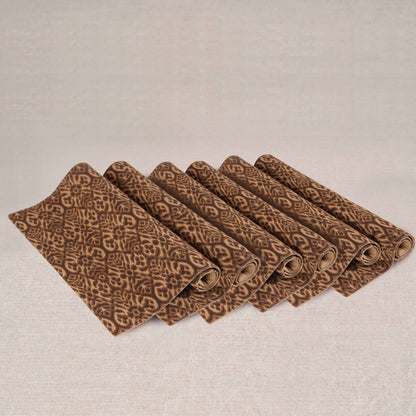 Ikat Beige Cotton Duck Placemats – Set of 2, 4, 6