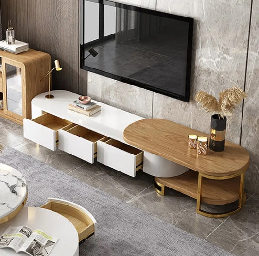 Modern Extendable Media Console with Storage Drawers | Stylish TV Unit