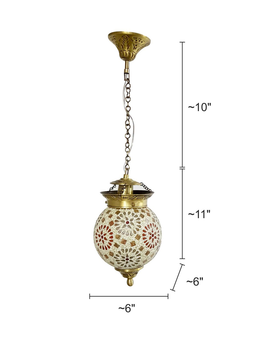 Brass Antique Glass 1-Light Mini Pendant Light – 15.2 cm