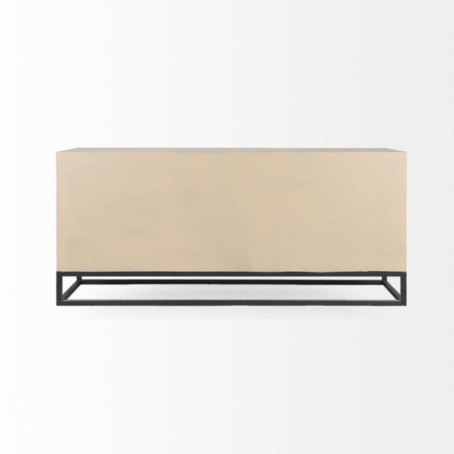 Elegant Smoke Grey Mango Wood Chest Drawer Sideboard