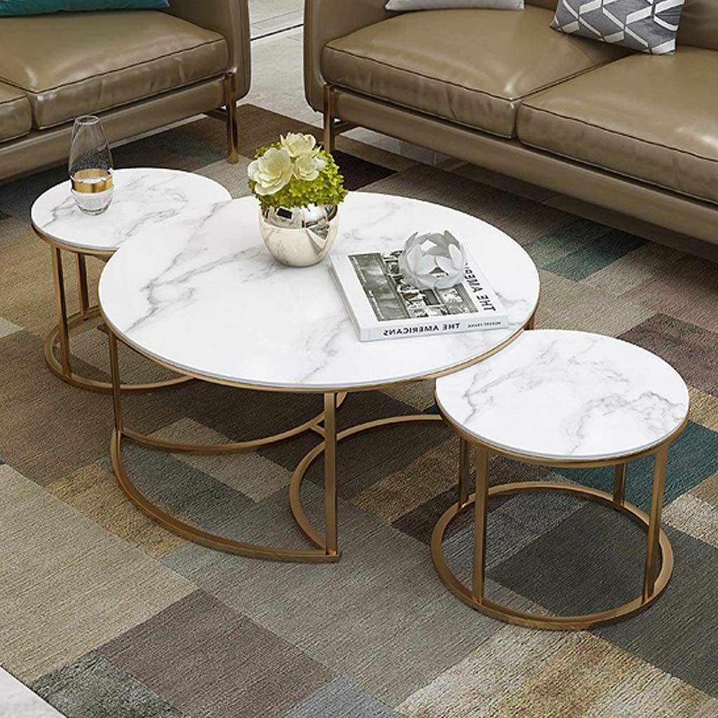 Premium Round Marble Top Nesting Tables Set of 3 for Modern Homes