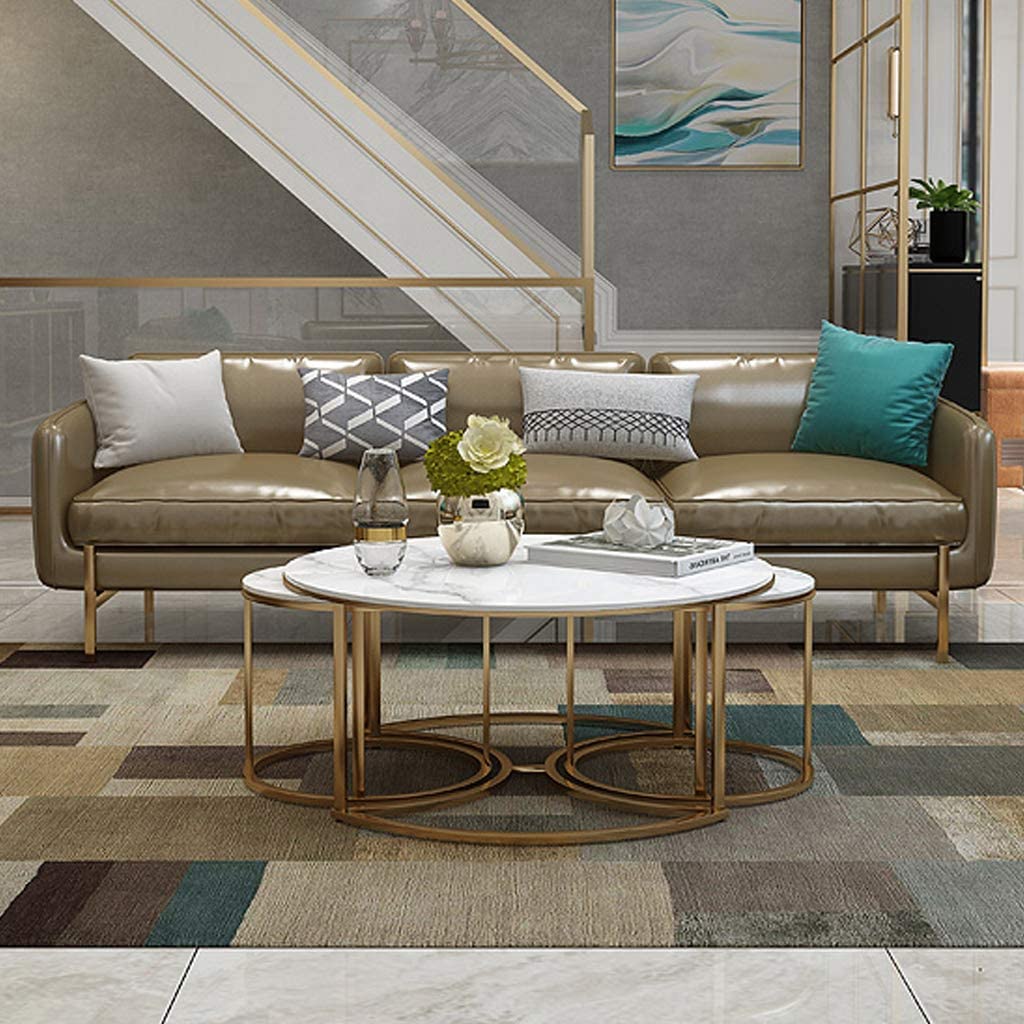 Premium Round Marble Top Nesting Tables Set of 3 for Modern Homes