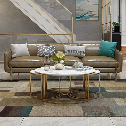Premium Round Marble Top Nesting Tables Set of 3 for Modern Homes