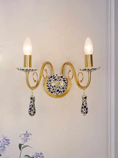 Multi Finish Ceramic Mild Steel 2-Light Wall Sconce – 30.5 cm