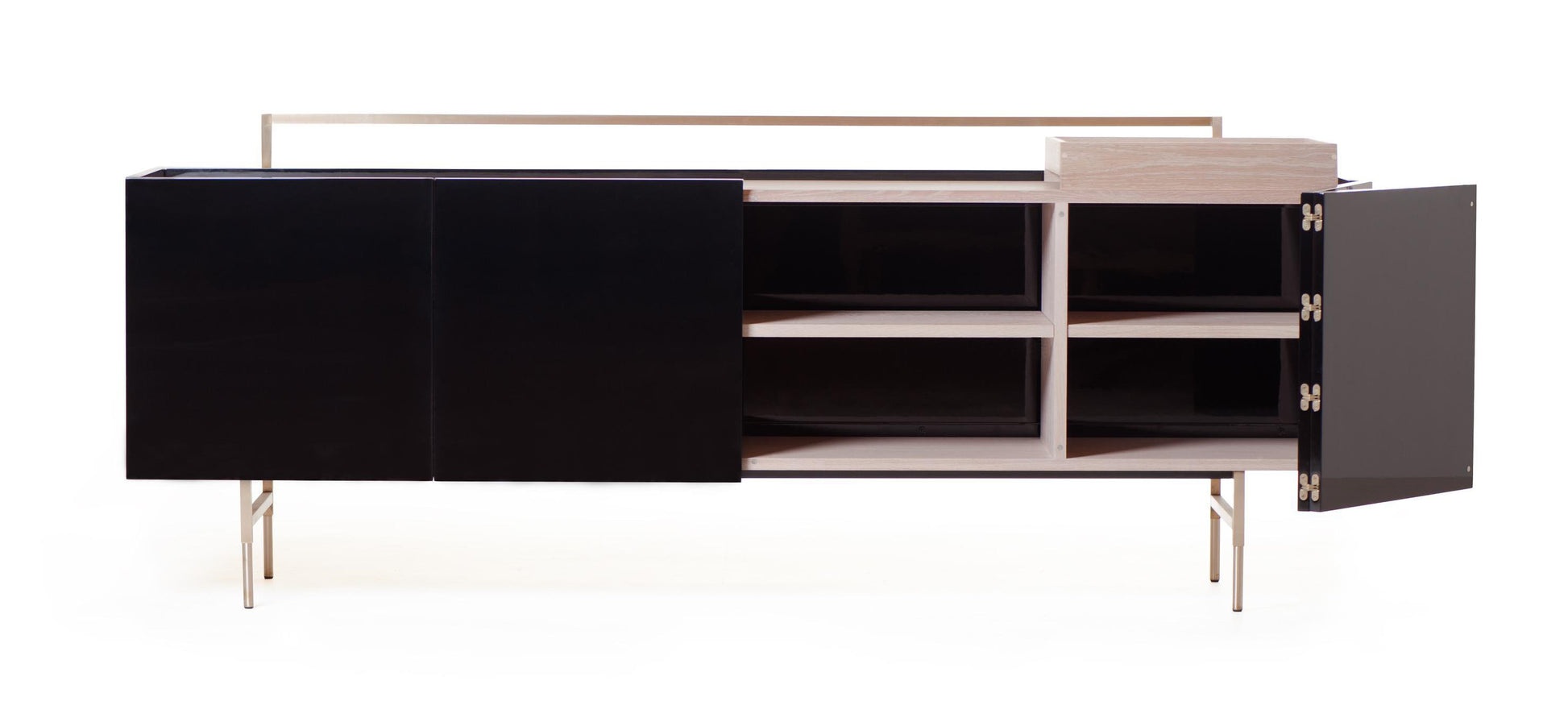Luxurious Trunk Low Cabinet with Removable Storage Box and Metal Detailing