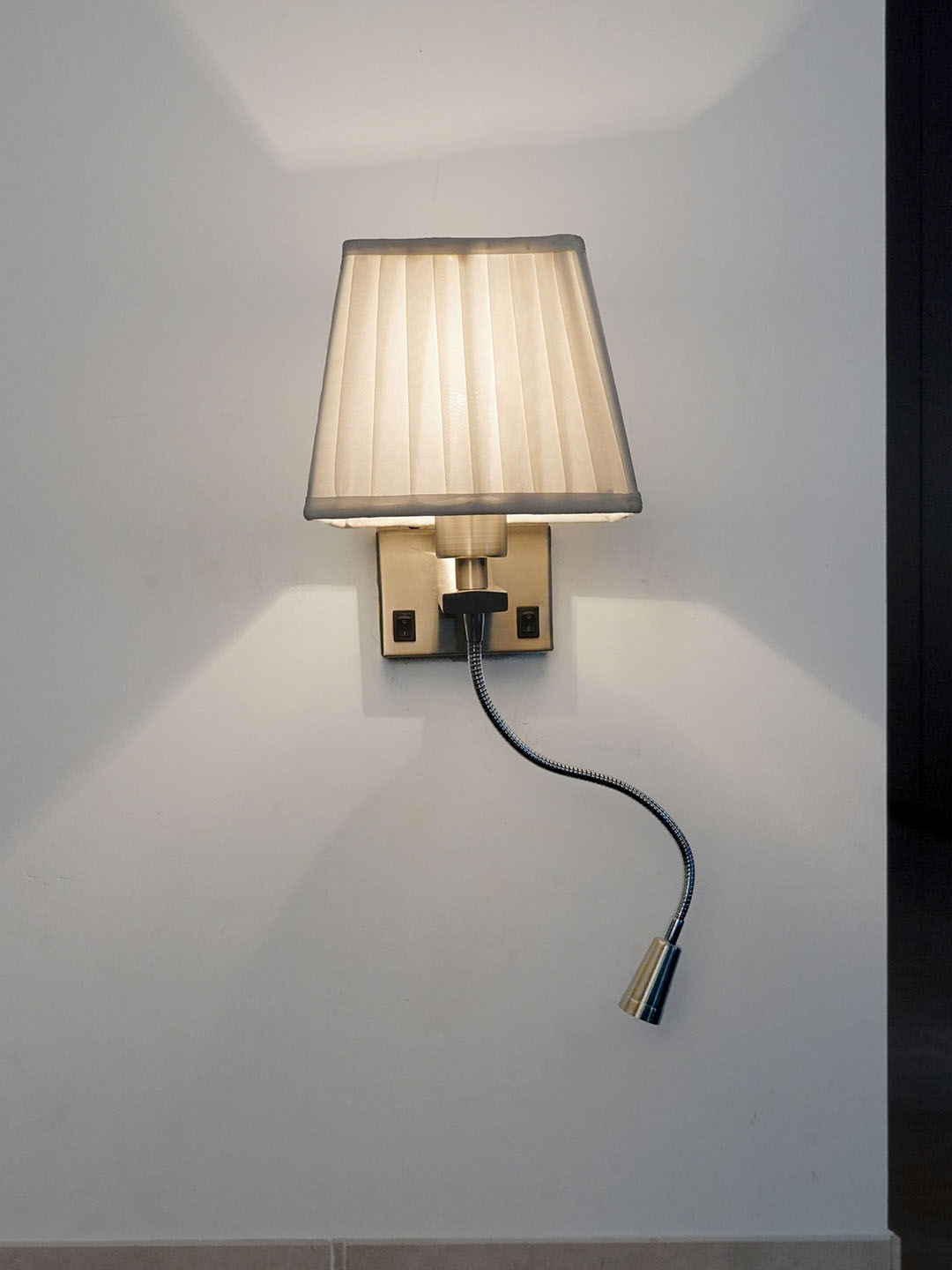 Satin Steel Fabric Mild Steel 2-Light Wall Sconce – 38.1 cm