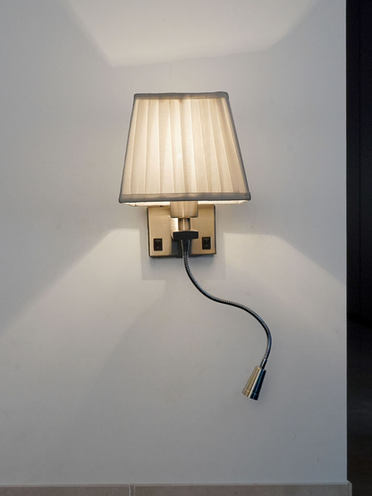 Satin Steel Fabric Mild Steel 2-Light Wall Sconce – 38.1 cm