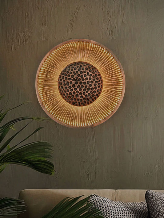 Modern Copper Eclipse LED Wall Sconce for Stylish Ambient Home Lighting