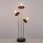 Elegant Trayah Gold Leaf Brass Floor Lamp with Rosewood
