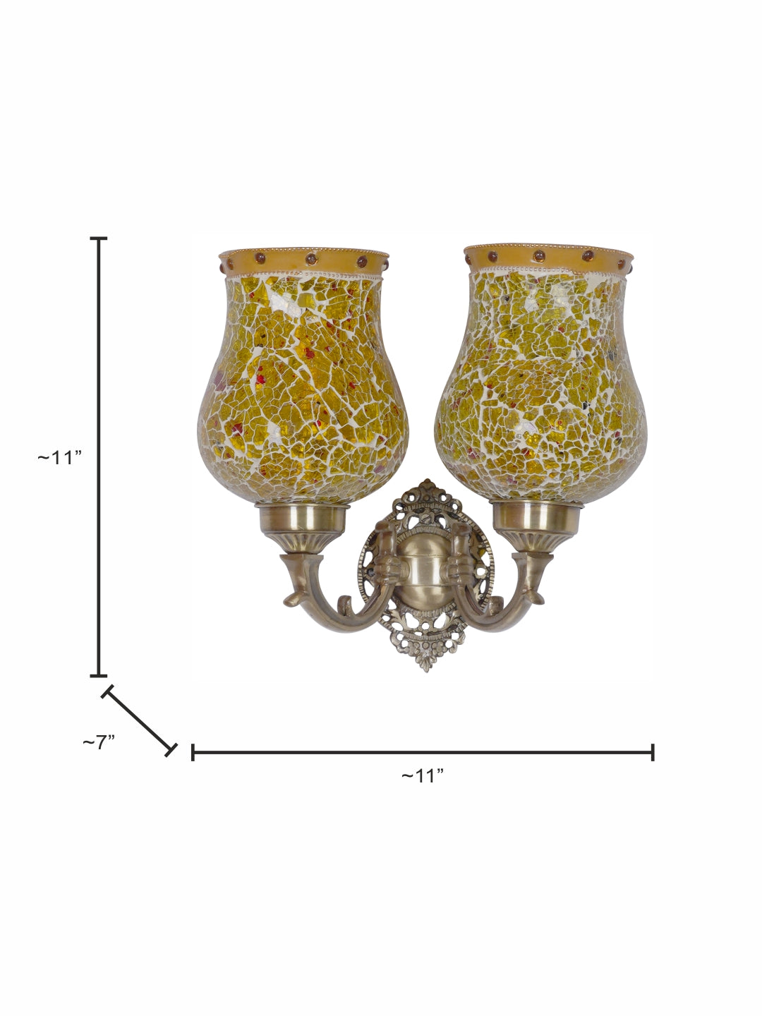 Brass Antique Glass Brass 1-Light Wall Sconce – 27.9 cm