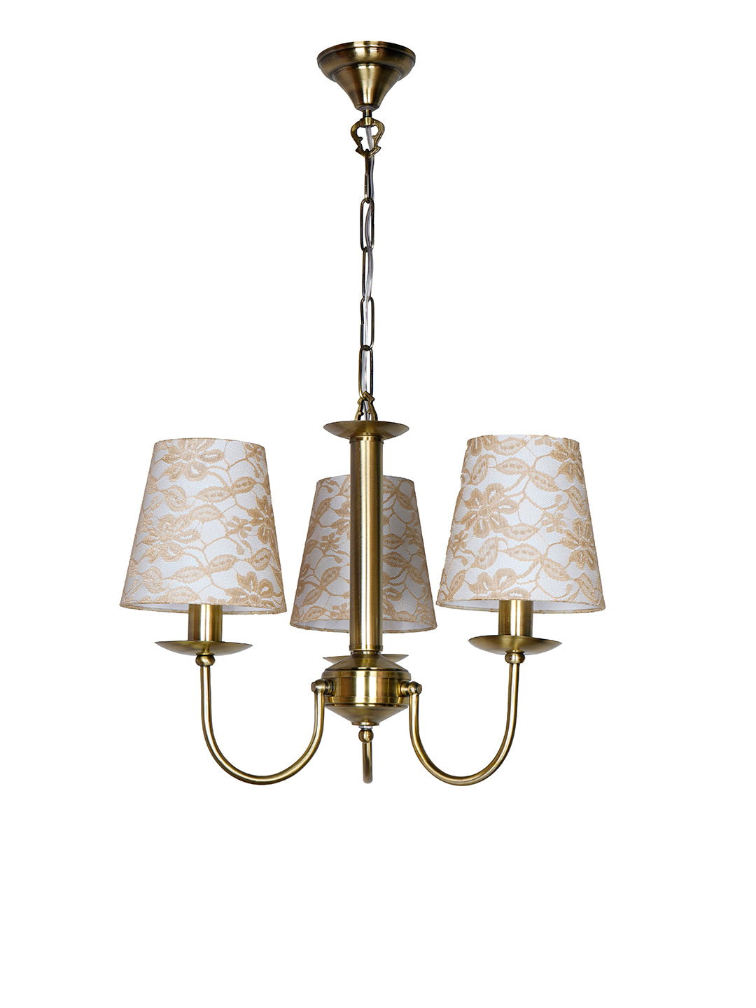 Brass Antique 3-Light Mini Chandelier – 45.7 cm