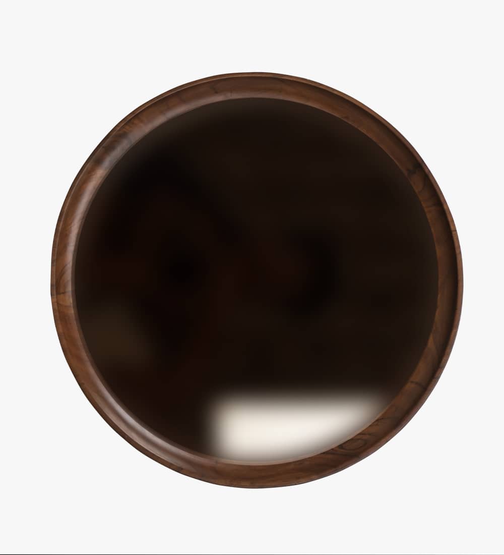 Elegant Trio Walnut Side Table with Polished Glass Top
