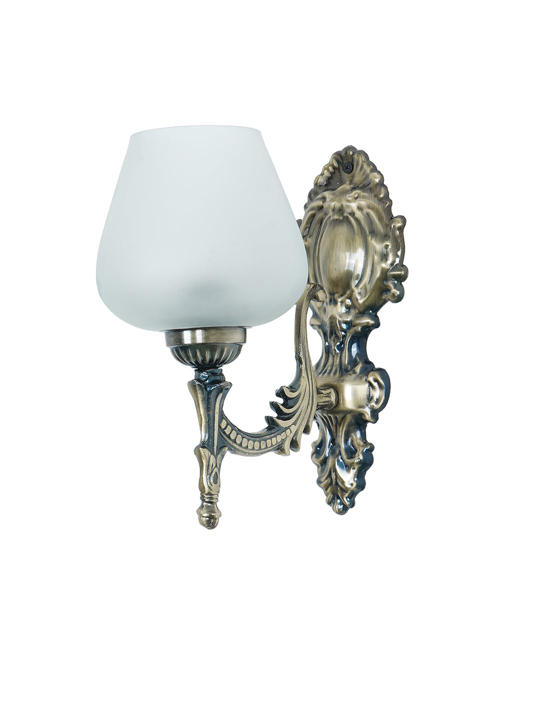 Brass Antique Glass Steel 1-Light Wall Sconce – 27.9 cm