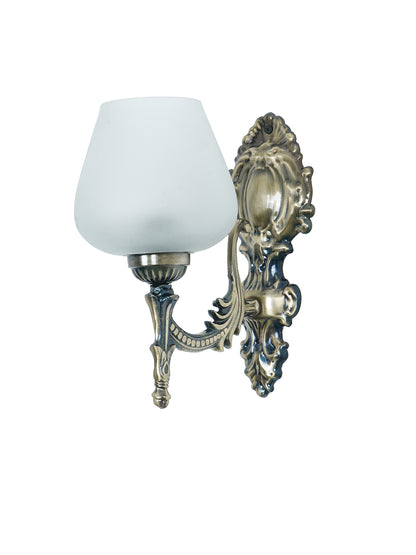 Brass Antique Glass Steel 1-Light Wall Sconce – 27.9 cm