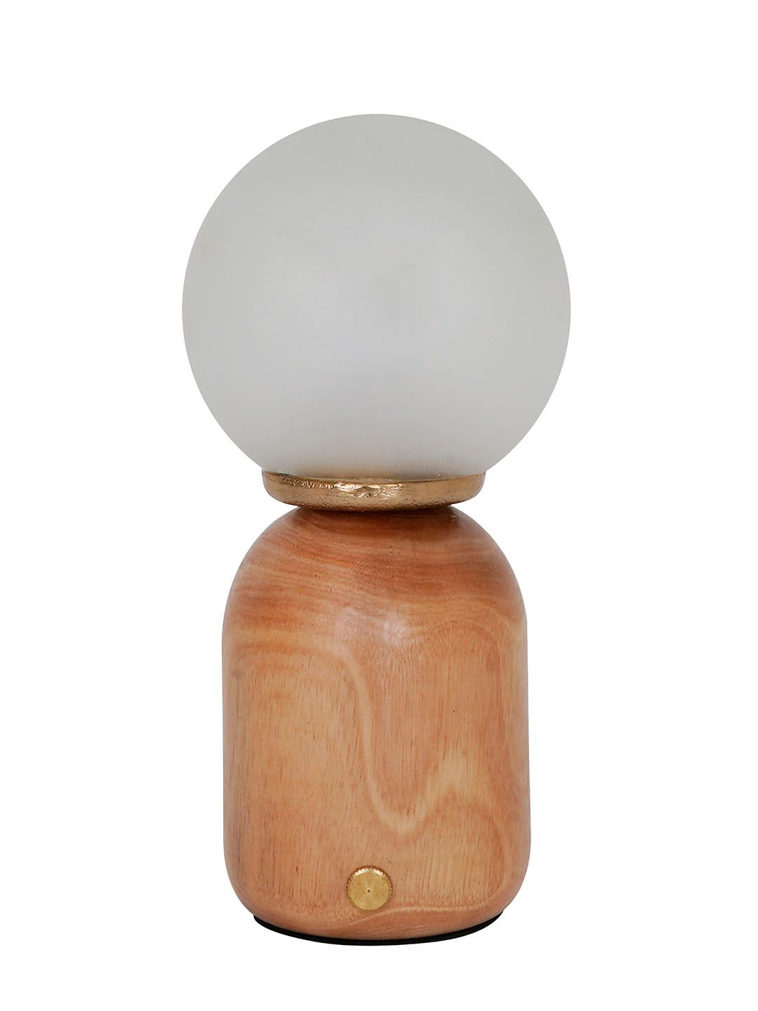 Modern Natural Wood & Glass Rechargeable LED Dimmable Touch Table Lamp