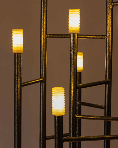 Siri Lux Floating Alabaster Stone Floor Lamp – Modern Bauhaus Design