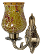Brass Antique Glass Aluminium 1-Light Wall Sconce – 27.9 cm