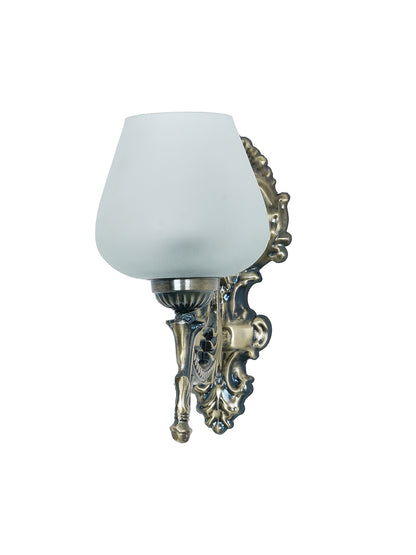 Brass Antique Glass Steel 1-Light Wall Sconce – 27.9 cm