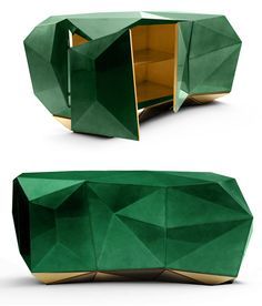 Luxury Diamond Cut Sideboard: Sculpted Doors, High-Gloss Finish, Customizable Colors
