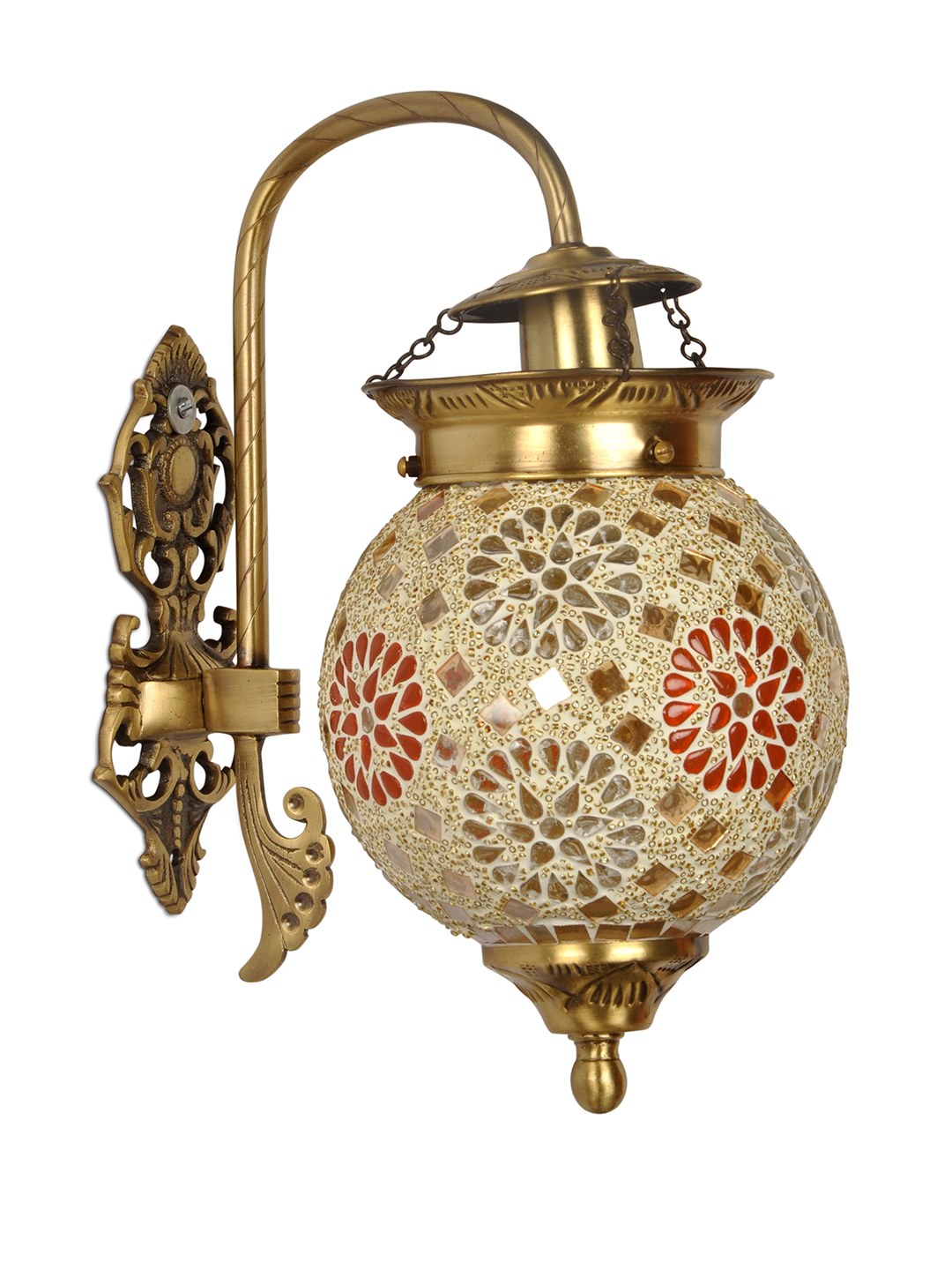 Brass Antique Glass Brass 1-Light Wall Sconce – 30.5 cm