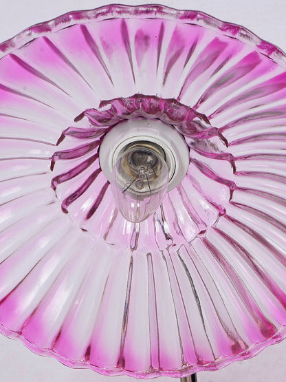 Modern Industrial Pink Ribbed Glass Adjustable Gooseneck Wall Sconce