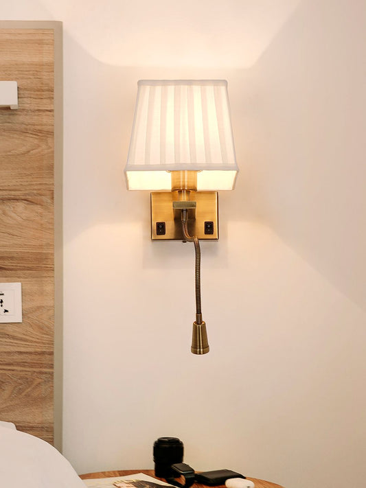 Elegant Antique Brass Transitional Wall Sconce with Flexible LED Reading Light