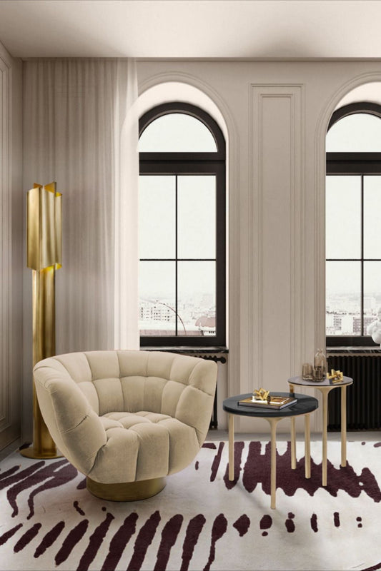 Luxurious Queen Velvet Barrel Armchair - Elegant, Customizable, Metal Base Home Furnishing