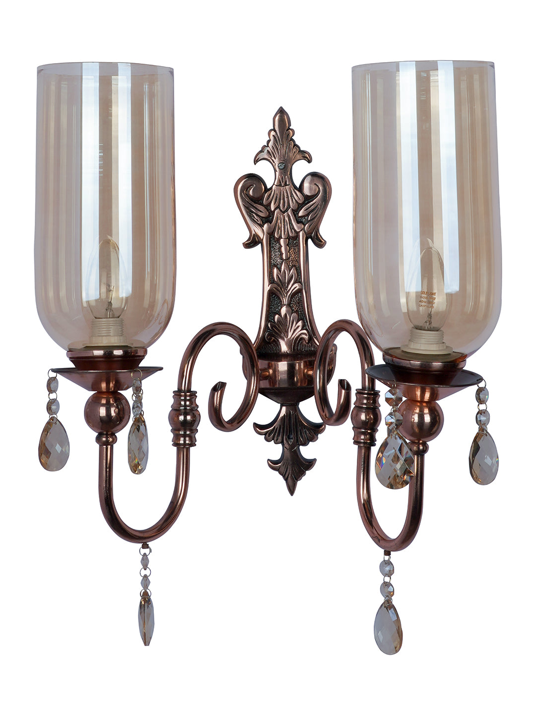 Copper Mild Steel Glass 2-Light Wall Sconce – 49.5 cm