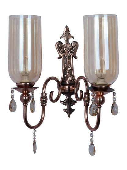 Copper Mild Steel Glass 2-Light Wall Sconce – 49.5 cm