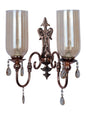 Copper Mild Steel Glass 2-Light Wall Sconce – 49.5 cm
