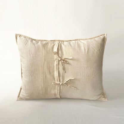 Beige Cotton Linen Quilted Bed Set – Twin, Queen, King