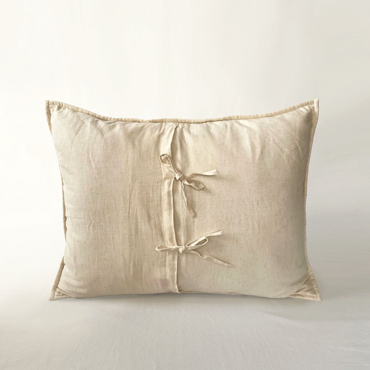 Beige Linen Cotton Quilted Bed Set | Circle Pattern | Handmade | Twin, Queen & King