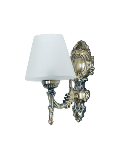 Brass Antique Glass Mild Steel 1-Light Wall Sconce – 27.9 cm