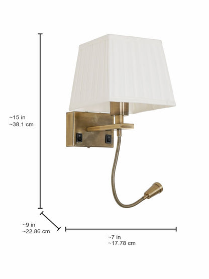 Elegant Antique Brass Transitional Wall Sconce with Flexible LED Reading Light