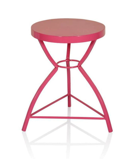 Modern Pink Iron Garden Stool: Durable, Versatile, Stylish Outdoor & Indoor Accent