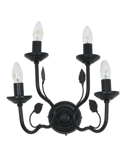 Black Mild Steel 4-Light Wall Sconce – 38.1 cm