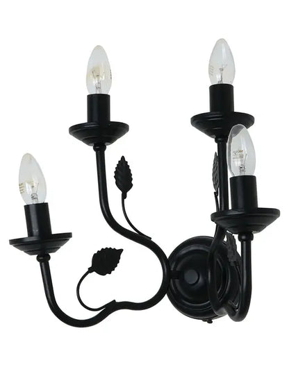 Black Mild Steel 4-Light Wall Sconce – 38.1 cm