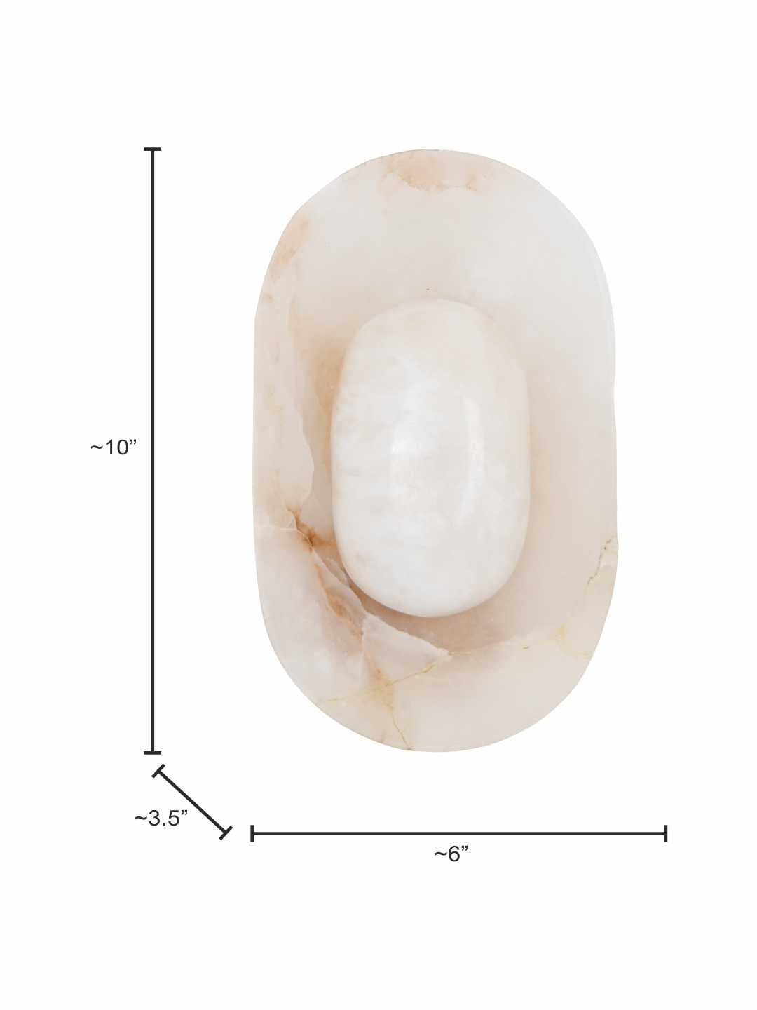 Natural White Alabaster 2-Light Wall Sconce – 25.4 cm