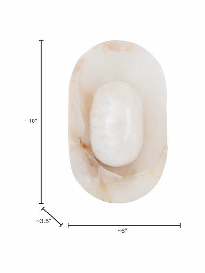 Natural White Alabaster 2-Light Wall Sconce – 25.4 cm